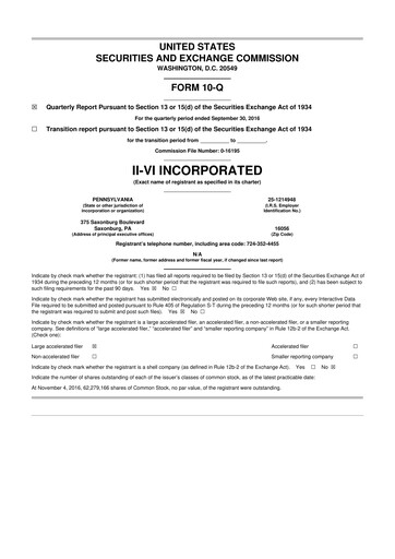 Thumbnail Coherent Corp. 10-Q Quarterly Report FY2017 