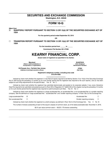 Thumbnail Kearny Financial
 10-Q Quarterly Report FY2017 