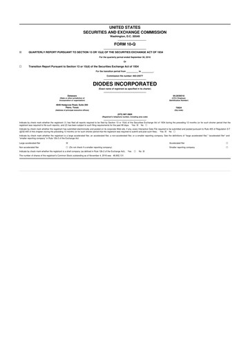 Thumbnail Diodes Incorporated 10-Q Quarterly Report FY2016 