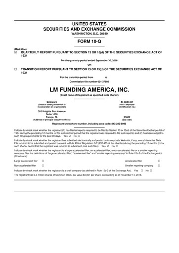 Vorschaubild LM Funding America 10-Q Quartalsbericht 2016 