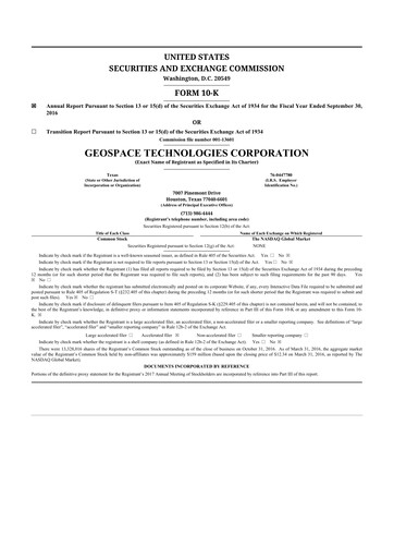 Thumbnail Geospace Technologies
 10-K Annual Report 2016