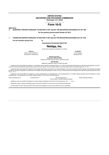 Miniature NetApp
 10-Q Rapport trimestriel 2017 