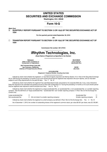 Thumbnail iRhythm 10-Q Quarterly Report FY2016 