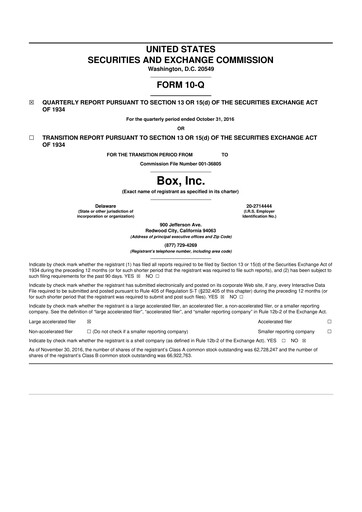 Thumbnail Box, Inc. 10-Q Quarterly Report FY2016 