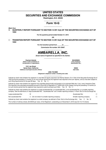 Thumbnail Ambarella 10-Q Quarterly Report FY2017 