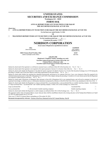 Thumbnail Nordson 10-K Annual Report 2016