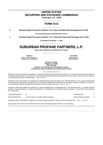 Thumbnail Suburban Propane Partners 10-Q Quarterly Report FY2017 
