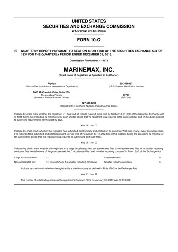 Thumbnail MarineMax 10-Q Quarterly Report FY2017 