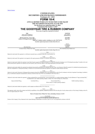 Thumbnail Goodyear 10-K Annual Report 2016