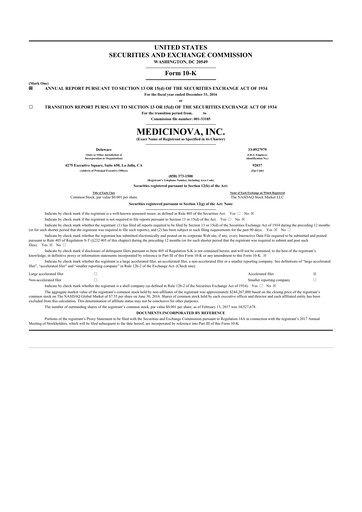 Thumbnail MediciNova 10-K Annual Report 2016