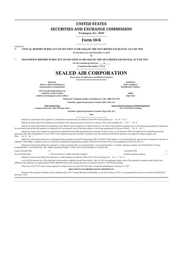 Thumbnail Sealed Air
 10-K Annual Report 2016