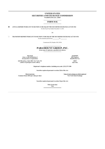 Thumbnail Paramount Group 10-K Annual Report 2016