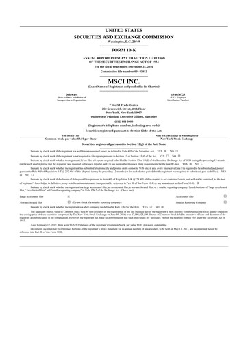 Thumbnail MSCI 10-K Annual Report 2016