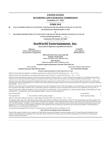 Thumbnail United Parks & Resorts 10-K Annual Report 2016