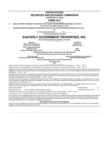 Thumbnail Easterly Government Properties 10-K Annual Report 2016