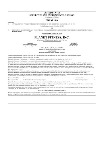 Thumbnail Planet Fitness
 10-K Annual Report 2016