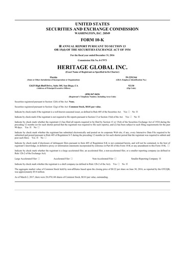 Miniature Heritage Global 10-K Rapport annuel 2016