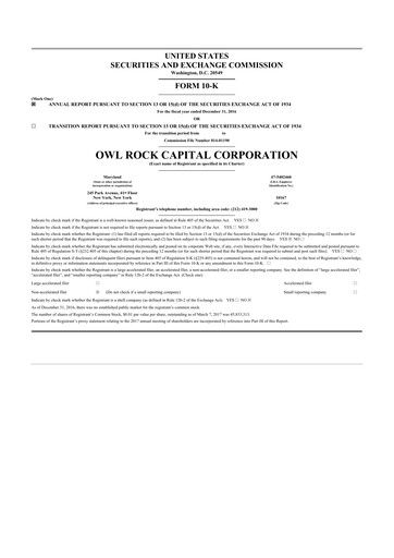 Miniature Blue Owl Capital Corporation 10-K Rapport annuel 
