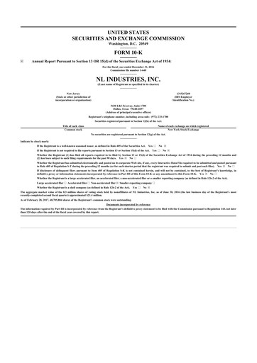 Thumbnail NL Industries 10-K Annual Report 2016