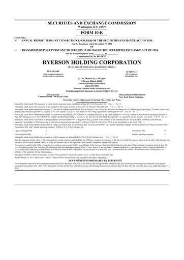 Thumbnail Ryerson 10-K Annual Report 2016