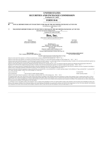 Miniature Box, Inc. 10-K Rapport annuel 2017