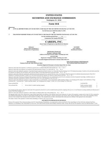 Thumbnail CareDx 10-K Annual Report 2016