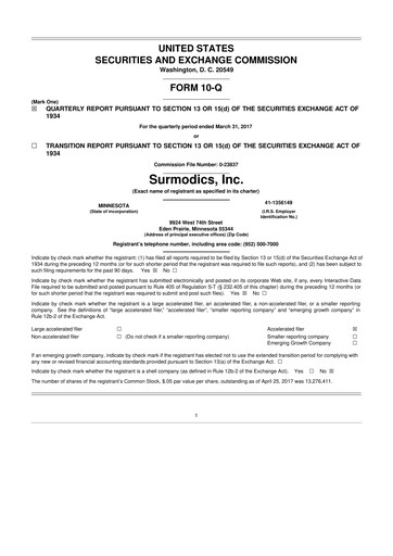 Thumbnail SurModics 10-Q Quarterly Report FY2017 