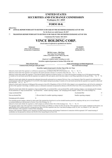 Thumbnail Vince Holding 10-K Annual Report 2016