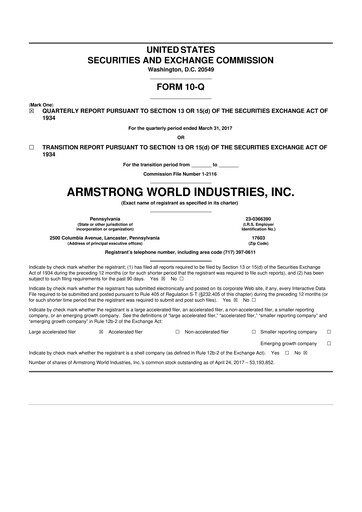 Vorschaubild Armstrong World Industries
 10-Q Quartalsbericht 2017 