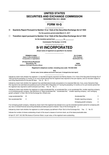 Thumbnail Coherent Corp. 10-Q Quarterly Report FY2017 