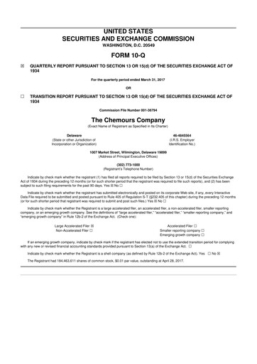 Thumbnail Chemours
 10-Q Quarterly Report FY2017 