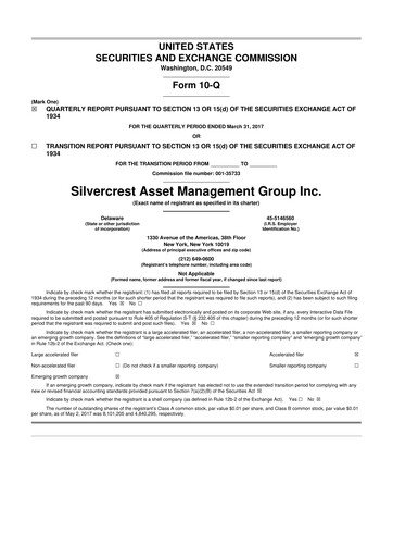 Thumbnail Silvercrest Asset Management Group 10-Q Quarterly Report FY2017 
