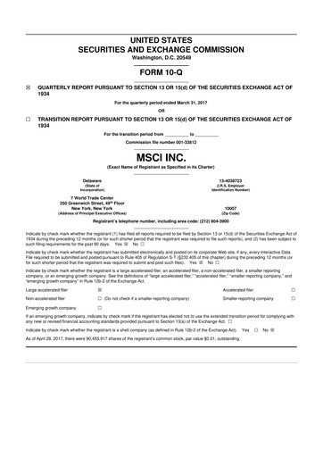 Vorschaubild MSCI 10-Q Quartalsbericht 2017 