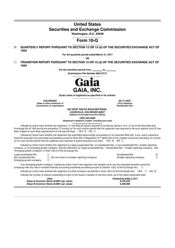 Thumbnail Gaia 10-Q Quarterly Report FY2017 