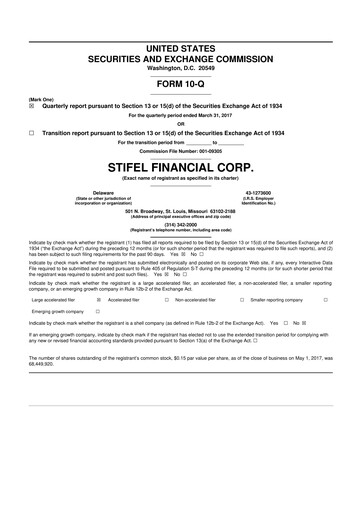 Vorschaubild Stifel
 10-Q Quartalsbericht 2017 