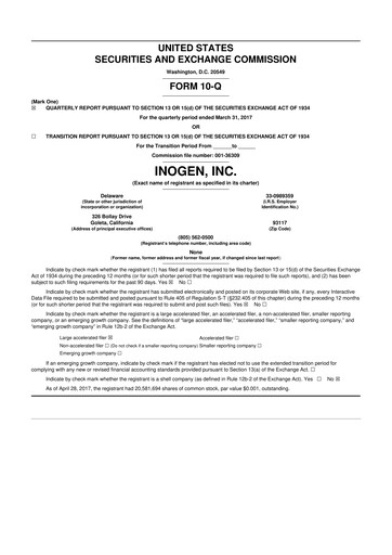 Thumbnail Inogen 10-Q Quarterly Report FY2017 