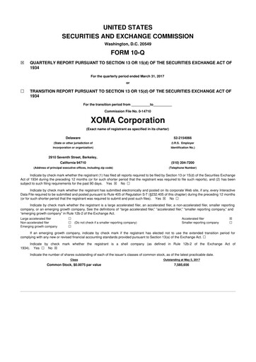 Thumbnail XOMA Royalty 10-Q Quarterly Report FY2017 