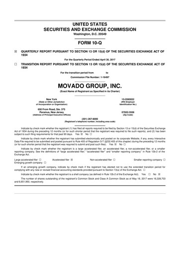 Thumbnail Movado Group 10-Q Quarterly Report FY2018 