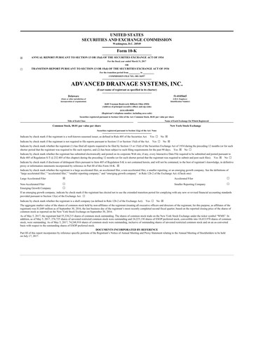 Thumbnail Advanced Drainage Systems
 10-K Annual Report 2017