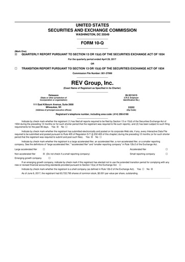 Thumbnail REV Group 10-Q Quarterly Report FY2017 