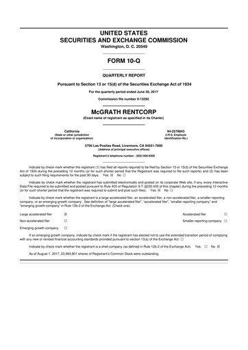 Thumbnail McGrath RentCorp
 10-Q Quarterly Report FY2017 