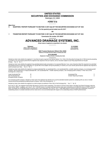 Thumbnail Advanced Drainage Systems
 10-Q Quarterly Report FY2017 