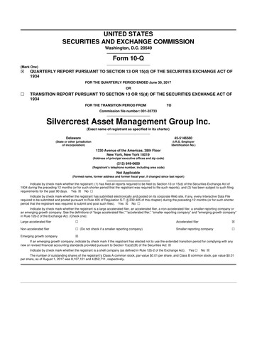 Thumbnail Silvercrest Asset Management Group 10-Q Quarterly Report FY2017 