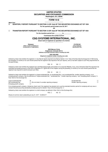 Thumbnail CSG International
 10-Q Quarterly Report FY2017 