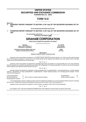 Vorschaubild Graham Corporation
 10-Q Quartalsbericht 2017 