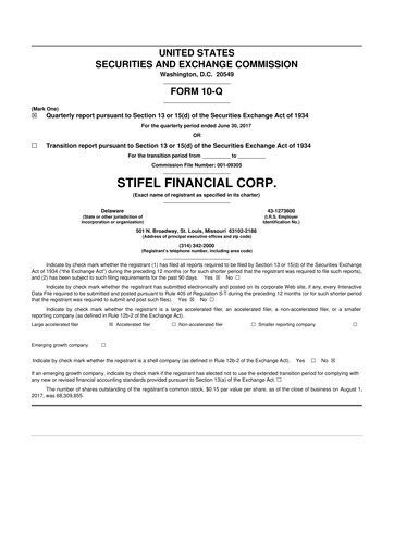 Vorschaubild Stifel
 10-Q Quartalsbericht 2017 