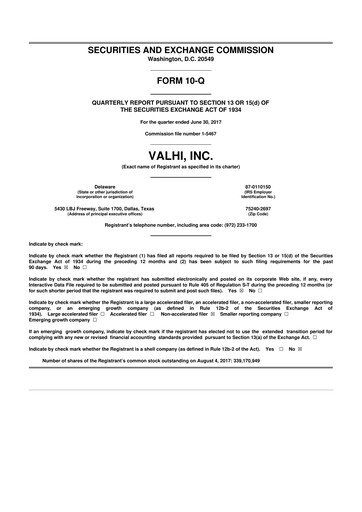 Thumbnail Valhi 10-Q Quarterly Report FY2017 