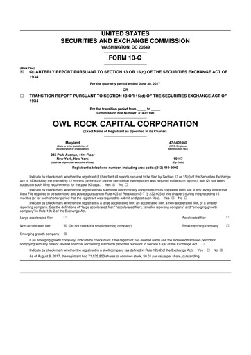 Thumbnail Blue Owl Capital Corporation 10-Q Quarterly Report FY 