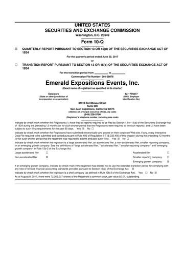 Thumbnail Emerald Holding 10-Q Quarterly Report FY2017 