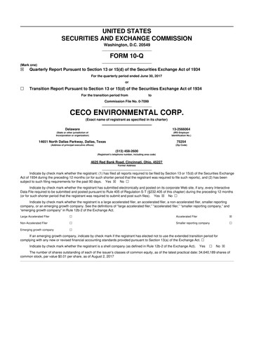 Thumbnail CECO Environmental
 10-Q Quarterly Report FY2017 